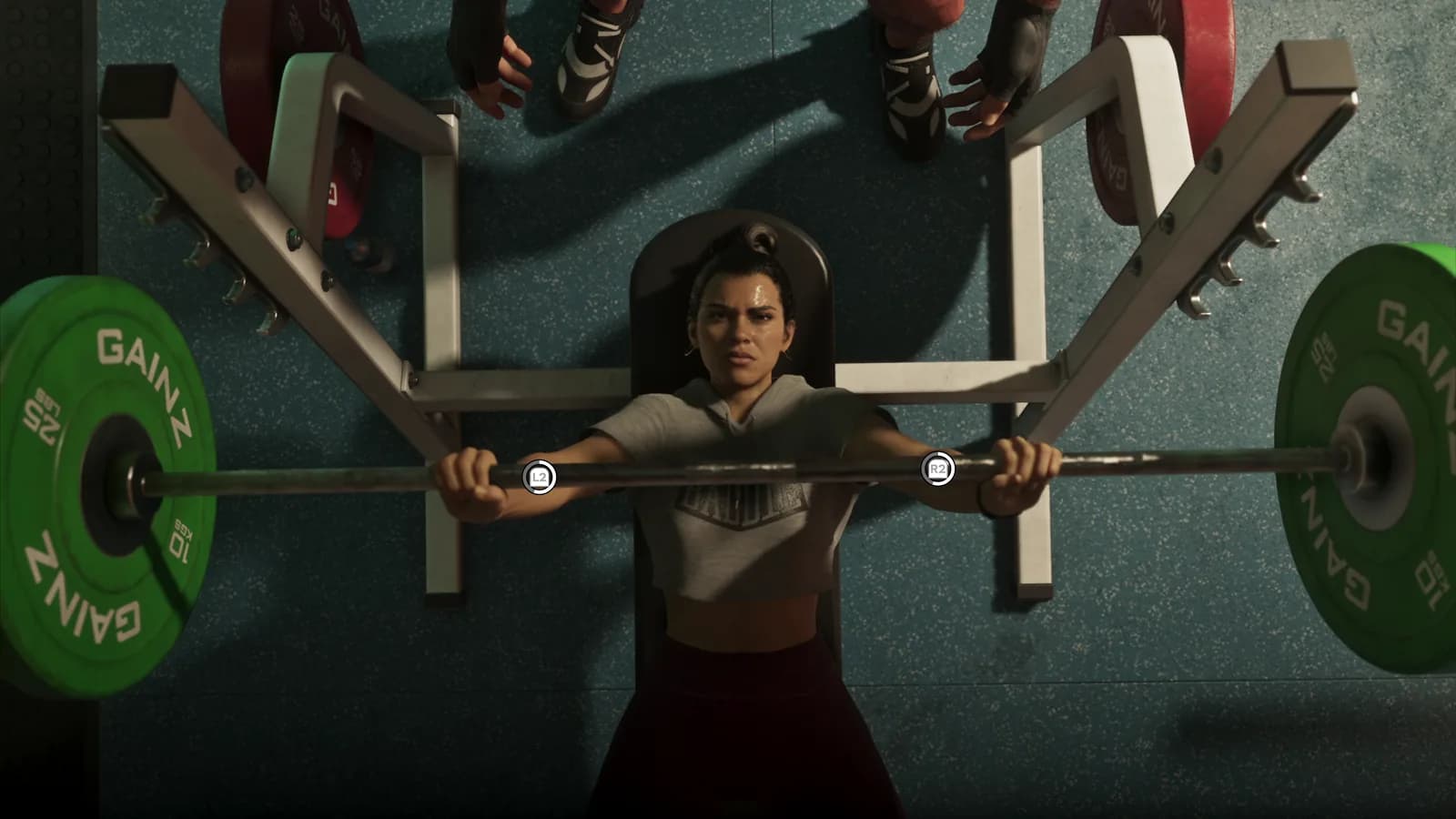 Weightlifting at the gym — GTA VI.