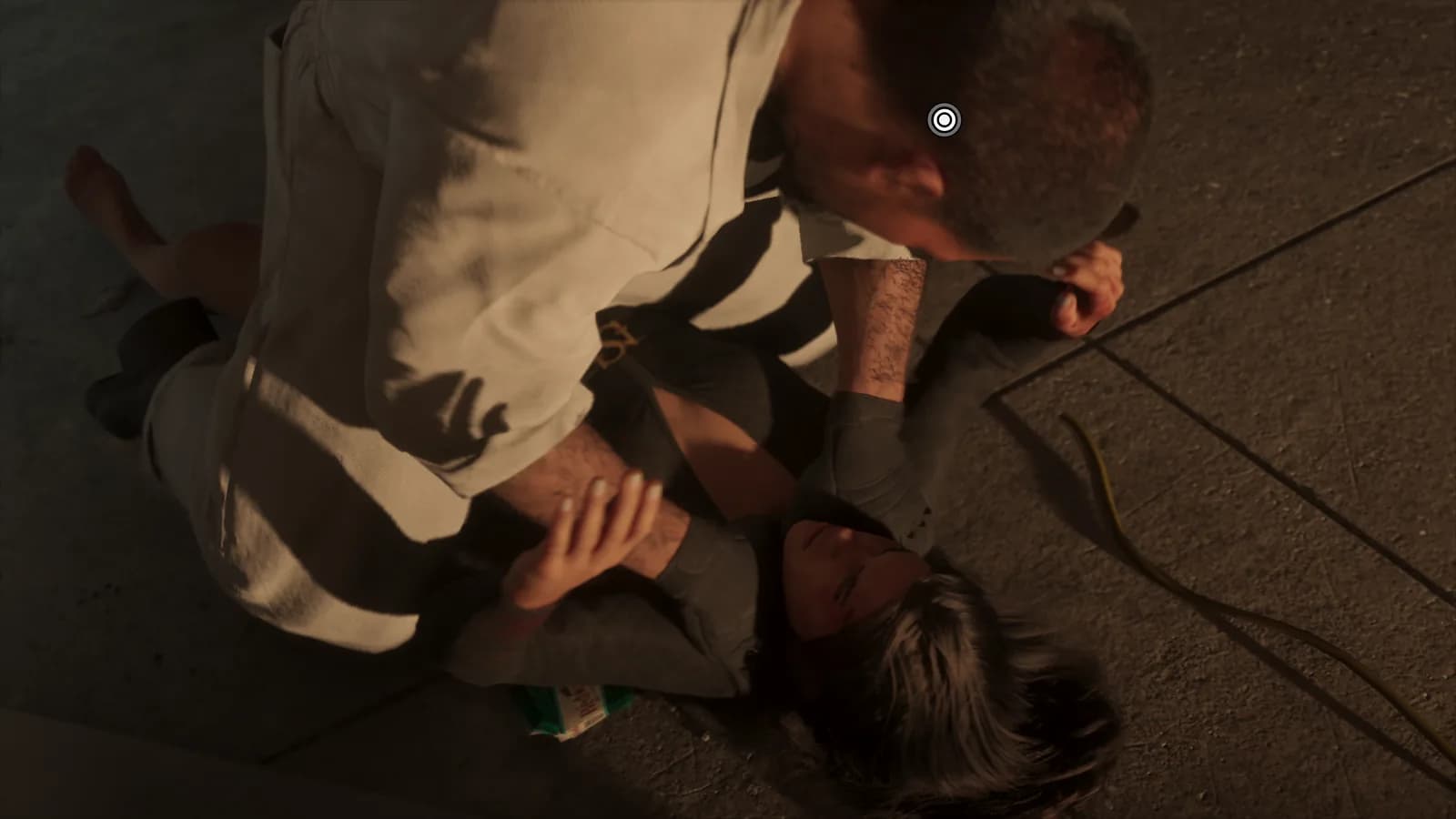 Lucia melee fight showing an on-screen contextual choice in GTA 6.