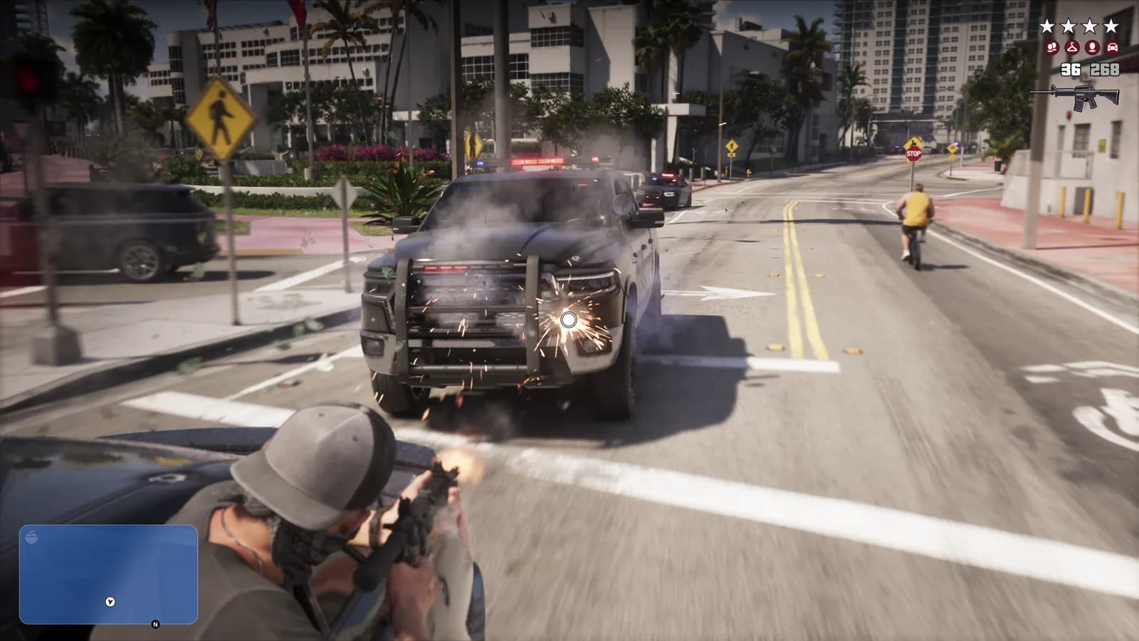 Police recognition and evidence status on the HUD — GTA VI.