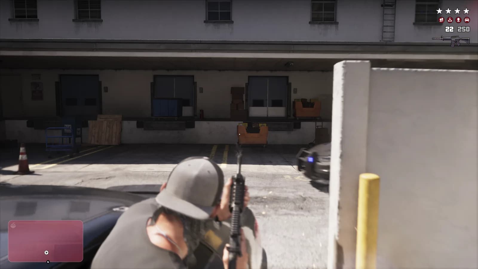 Gunfire from a moving vehicle — GTA VI