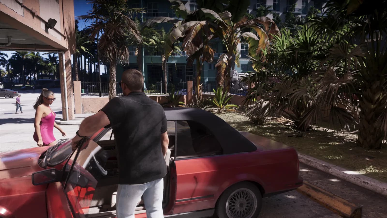Jason gets into a parked vehicle — GTA VI